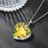 Clear AB Faceted Glass Heart Pendant 304 Stainless Steel Cable Chain Necklaces for Women NJEW-JN06176-1