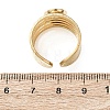 304 Stainless Steel with Glass Cat Eye Cuff Rings for Women RJEW-K309-40F-5