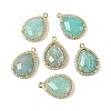 Natural Amazonite Faceted Teardrop Pendants G-I382-01G-01-1