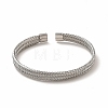 304 Stainless Steel Mesh Chains Shape Open Cuff Bangle for Women BJEW-C033-01P-2