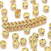 Brass Rhinestone Spacer Beads RB-A014-L8mm-01G-NF-1