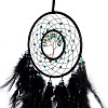 Iron & Brass Wire Woven Web/Net with Feather Pendant Decorations AJEW-B017-28-3
