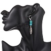 2 Pairs Alloy Feather Hoop Earrings EJEW-JE06713-5