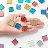 Square with Glitter Powder Mosaic Tiles Glass Cabochons DIY-P045-04B-4