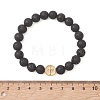 Round Natural Lava Rock Beads Stretch Bracelets BJEW-JB13672-4