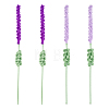 4Pcs 2 Colors Crochet Polyester Lavender Flower Ornaments AJEW-FG0002-67-1