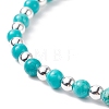 Natural Howlite Beaded Stretch Bracelet with 201 Stainless Steel Conch Charms BJEW-JB08297-01-5