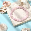 Natural Cherry Blossom Jasper Round Beaded Stretch Bracelets BJEW-TA00279-2