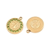 304 Stainless Steel Rhinestone Pendants STAS-Z202-05G-04-2