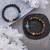 DIY Men's Gemstone Bracelet with Cross Making Kits DIY-CF0001-21-13