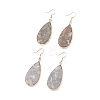 Natural Ocean Agate Teardrop Dangle Earrings EJEW-G331-01G-09-1