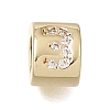 Brass Micro Pave Clear Cubic Zirconia Beads CU-CBAA19F-01G-D-1