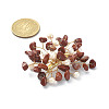 Natural Red Jasper Chips & Pearl Beaded Flower Brooch Pin JEWB-BR00098-02-3