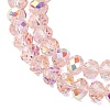 Electroplate Transparent Glass Beads Strands EGLA-A046-01B-15-2