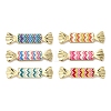 Rack Plating Brass Enamel Connector Charms KK-B092-23G-1