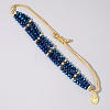 Faceted Glass Beads Three Layer Multi-strand Adjustable Charm Bracelets SG9297-4-1