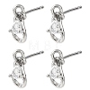 SHEGRACE Teardrop Brass Micro Pave Clear Cubic Zirconia Stud Earrings XGRQ4N877-701P-1