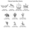 100Pcs 10 Style Tibetan Style Alloy Pendants TIBEP-CJ0001-83-2