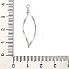 925 Sterling Silver Twisted Leaf Outline Connector Charms STER-R010-01P-3