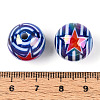 Independence Day Theme Printed Opaque Acrylic Beads MACR-T048-10D-3