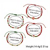 4Pcs Christmas Glass & Plastic Beaded Adjustable Bracelet Set for Women YO6300-4