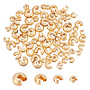 HOBBIESAY 80Pcs 4 Style Brass Crimp Beads Covers KK-HY0002-94G-1