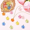 30Pcs 6 Colors Acrylic with Cat Eye Bead Pendants PALLOY-YW00190-5