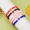 Handmade Polymer Clay Alphabet & Heishi Beads Stackable Stretch Bracelets Set BJEW-SZ0002-10-3