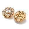 Oval Brass Micro Pave Cubic Zirconia Beads KK-U037-04G-02-2