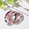 4Pcs Natural & Synthetic Gemstone Stretch Bracelet Sets BJEW-JB08946-2