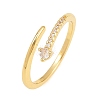 Brass Micro Pave Clear Cubic Zirconia Cuff Open Rings for Women RJEW-T032-01B-G-2