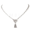 Alloy Tassel Pendant 304 Stainless Steel Paperclip Chain OT Necklaces NJEW-JN05879-2
