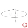 925 Sterling Silver Cardano Chain Anklet AJEW-Z029-16P-1