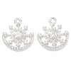 Brass Micro Pave Clear Cubic Zirconia Charms CU-CBAB0CF-15S-1