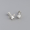 925 Sterling Silver Micro Pave Clear Cubic Zirconia with Synthetic Opal Cartilage Earrings FS-WG3DFDB-03-1