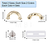 16 Sets 4 Style Alloy U Shape Rings Clasps FIND-CA0007-05-2