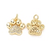 Rack Plating Brass Micro Pave Cubic Zirconia Charms KK-C008-36G-1