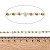 Handmade 304 Stainless Steel ABS Plastic Pearl Beaded Oval Link Chains CHS-L032-01G-03-2