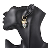Flower with Butterfly 304 Stainless Steel Hoop Earrings EJEW-JE06749-02-2