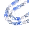 Electroplate Imitation Jade & Opaque & Transparent Glass Beads Strands EGLA-Q135-6x8MM-01G-4