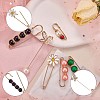 20Pcs Acrylic Pearl Beaded Safety Pin Brooches JX431A-5
