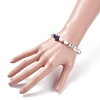 Natural Lapis Lazuli(Dyed) & Synthetic Moonstone & Pearl Beaded Bracelet BJEW-TA00058-3