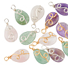 12Pcs 6 Styles Natural Mixed Stone Pendants FIND-FH0006-25-3