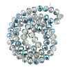 Transparent Crackle Electroplate Glass Beads Strands X-EGLA-T008-028-B06-3