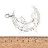 Wire Wrapped Moon & Bat Stainless Steel & Brass Pendant Decorations HJEW-TA00505-3