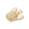 Brass Micro Pave Clear Cubic Zirconia Pendant KK-I712-34G-2