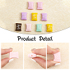 6Pcs 6 Colors Food Grade Eco-Friendly Silicone Beads SIL-CA0001-78-4