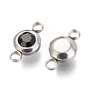 304 Stainless Steel Rhinestone Links Connectors LS-STAS-P237-17P-03-2