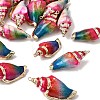 Brass & Spray Painted Natural Shell Pendants SH-CBA27C9-08-1