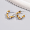 Two Tone Twist C-Shaped 316L Surgical Stainless Steel Stud Earrings FS-WG8645D-03-3